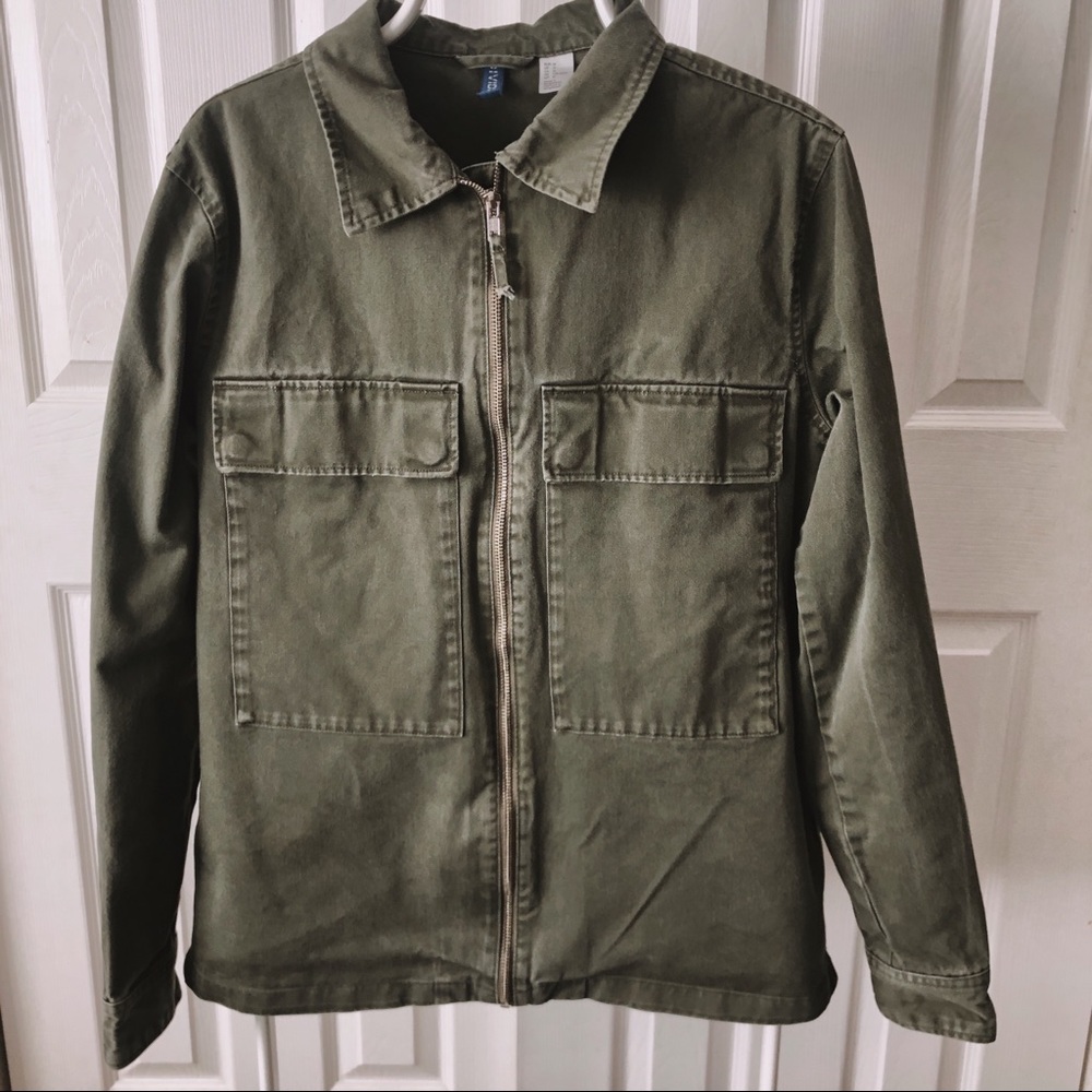 H&M Men's Olive Ultility Jacket